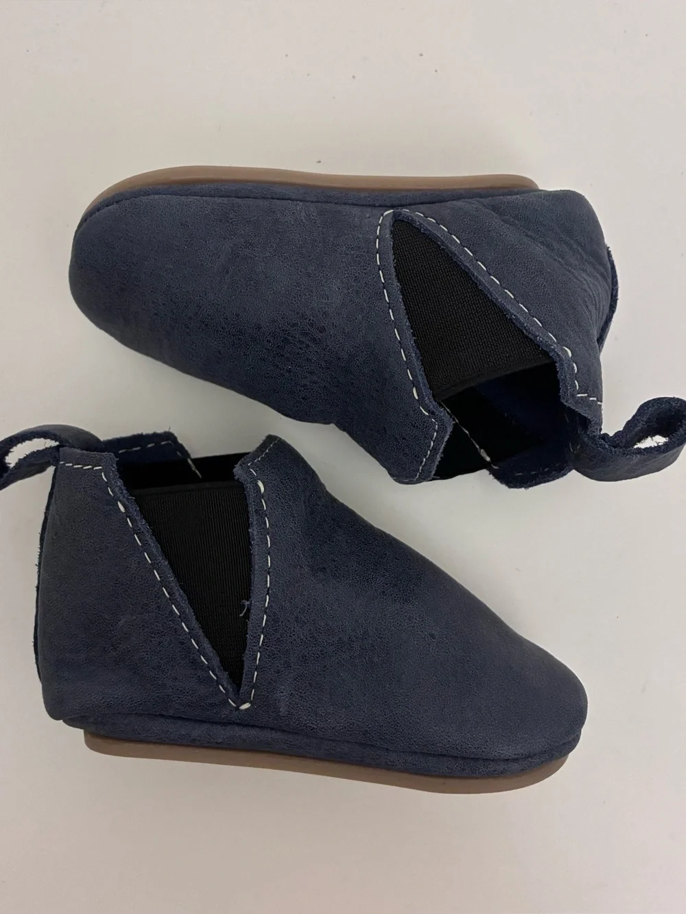 Freshly Picked Baby‎ Size 4 Alta Chelsea Boot Moccasin Leather Hard Sole Navy